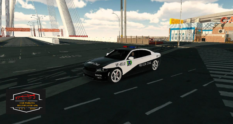 police car lights in Car Parking Multiplayer